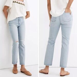 NEW Madewell TheHigh-Rise Slim Crop Boyjean in‎ Dumas Wash: Ripped Edition, 26